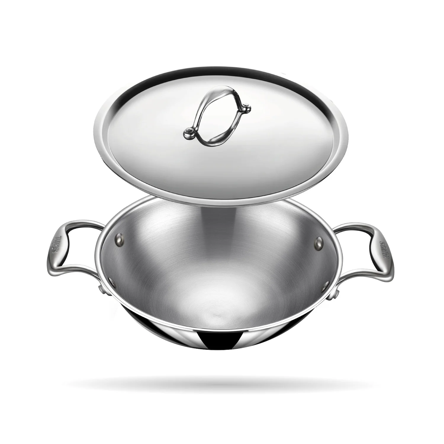 Stahl Triply Artisan Series Deep Kadhai (Round Bottom) - 24 cm - 2.6 L (4754)