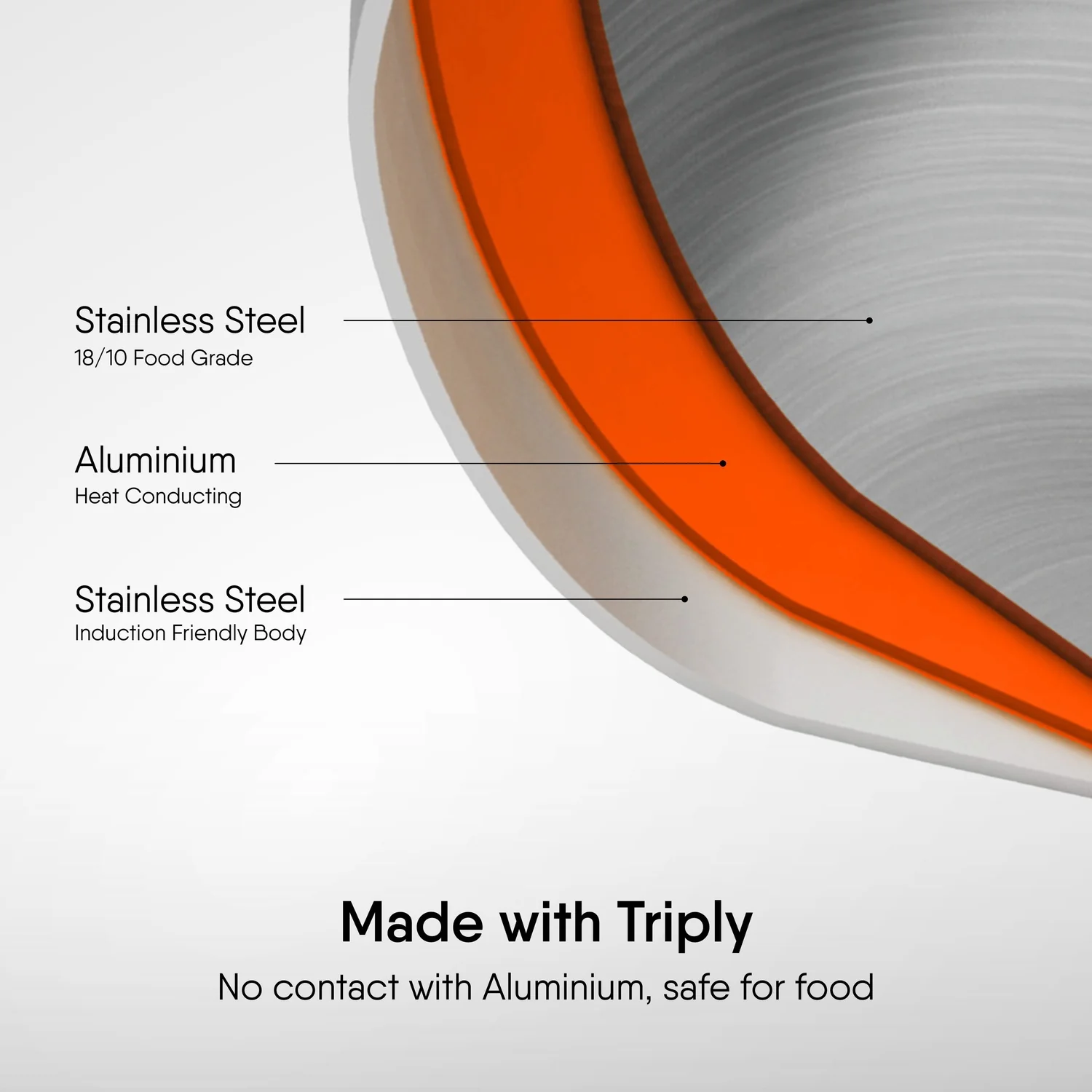 Stahl Tasla Kadhai with Lid - Triply Artisan Series 26CM (4626) view 2