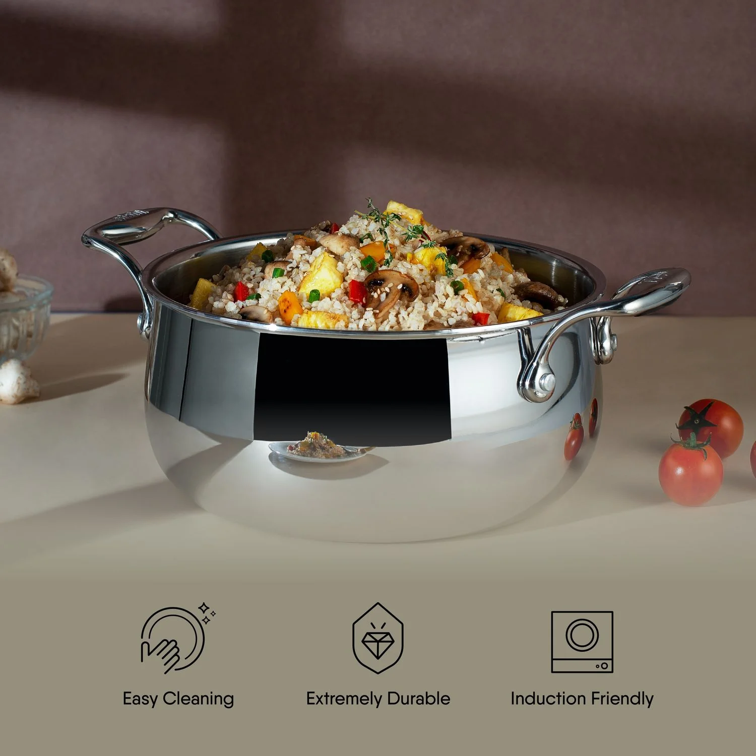 Stahl Belly Sauce Pot / Casserole - Triply Artisan Series 18Cm (4178) view 5